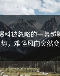 51吃瓜爆料被忽略的一幕越聊越越不对势，难怪风向突然变了