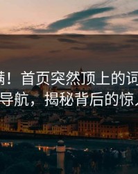 悬念满满！首页突然顶上的词条碰上91网址导航，揭秘背后的惊人故事