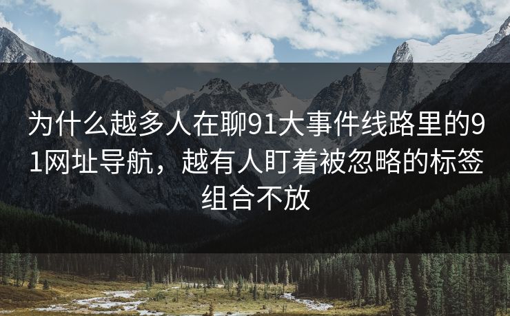 为什么越多人在聊91大事件线路里的91网址导航,越有人盯着被忽略的标签组合不放 为什么越多人在聊91大事件线路里的91网址导航,越有人盯着被忽略的标签组合不放