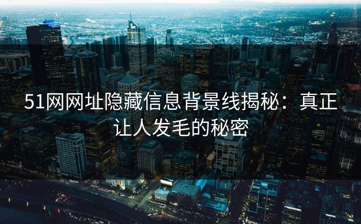 51网网址隐藏信息背景线揭秘：真正让人发毛的秘密