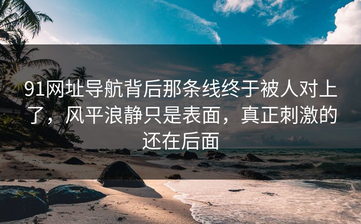 91网址导航背后那条线终于被人对上了,风平浪静只是表面,真正刺激的还在后面 91网址导航背后那条线终于被人对上了,风平浪静只是表面,真正刺激的还在后面