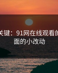 冷门但关键：91网在线观看的跳转页面的小改动