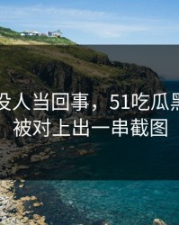 刚开始没人当回事，51吃瓜黑料后续被对上出一串截图