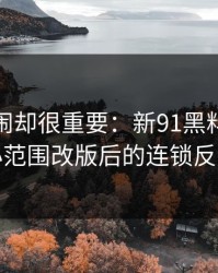 不算热闹却很重要：新91黑料的一次小范围改版后的连锁反应