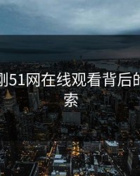 揭秘刚刚51网在线观看背后的深层线索
