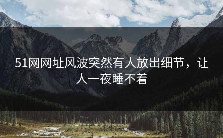 51网网址风波突然有人放出细节,让人一夜睡不着 51网网址风波突然有人放出细节,让人一夜睡不着