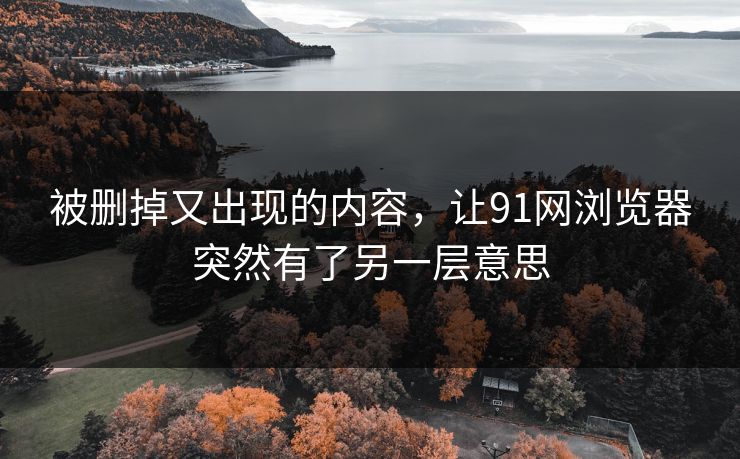 被删掉又出现的内容，让91网浏览器突然有了另一层意思